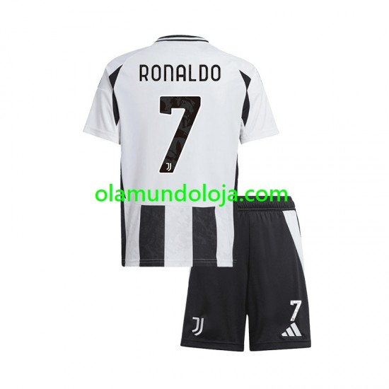 Camisola Juventus Cristiano Ronaldo 7 Criança Equipamento Primeiro 2024-2025 Manga Curta